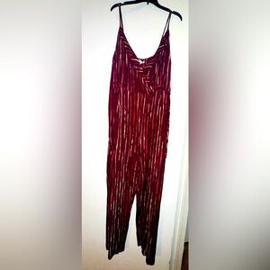 100% Rayon Ral Jumper suits for women burgundy color